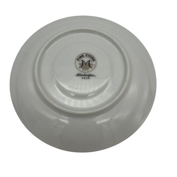 Fine China of Japan Huntington Footed Cup & Saucer White Flowers Platinum Trim - Picture 7 of 8